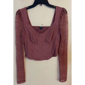 Wild fable long sleeve crop top size rust boho size small